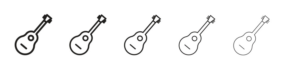 Ukulele icon line art vector collection on white background