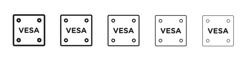 Vesa icon line art vector collection on white background