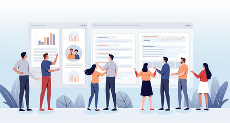 Teamwork Collaboration with Data Visualization and Business Analytics Dashboard