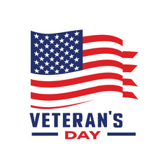 Memorial Veterans Day Illustration, flag ,poster, with Stars and Stripes

