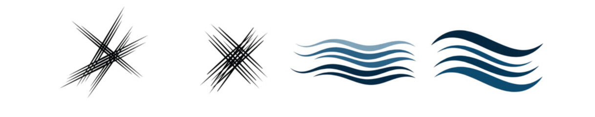 Abstract Line and Wave Designs Vector Set – Minimalist Linear Art for Logos & Patterns