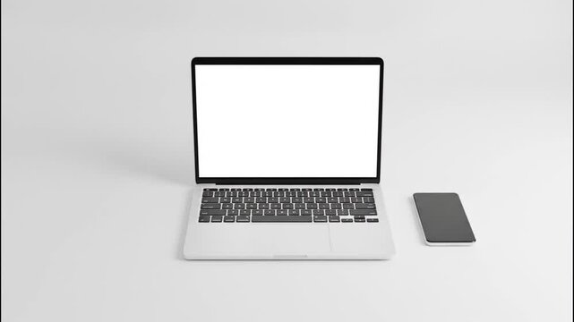 Blank iPhone template laptop and phone mockup suitable for showcasing app designs or website layouts in a clean and modern style.