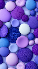 Colorful abstract composition of circular shapes and patterns.
