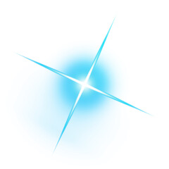 Blue Light Sparkle Effect on Transparent Background
