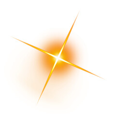 Orange Light Sparkle Effect on Transparent Background
