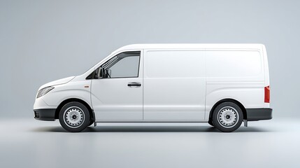 White Delivery Van Side View