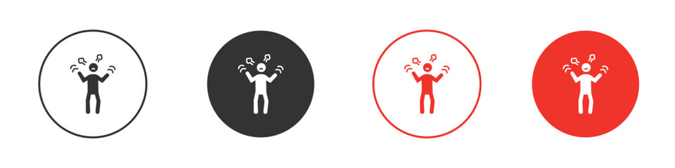 Irritated human icon pack. Clipart Vector design