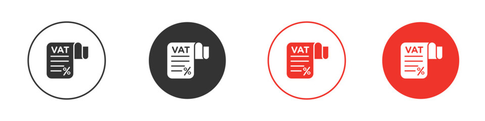 Value added tax VAT icon pack. Clipart Vector design