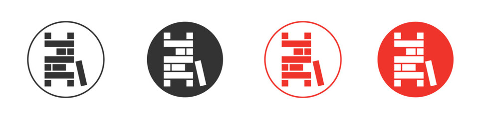 Wooden block icon pack. Clipart Vector design