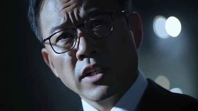 Business Person Furrowing Brows Deeply Thinking