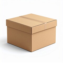 Cardboard Box on White Background: Shipping, Packaging, and Delivery Concept.