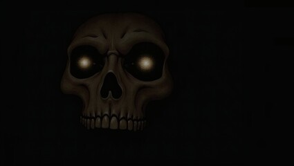 Obraz premium Glowing Scary Eyes in the Dark with Sharp Pupils and Intense Gaze – Set Against a Black Background, Eerie and Mysterious Atmosphere, Horror Illustration Style