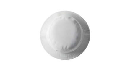White disposable cup viewed from above on Transparent Background
