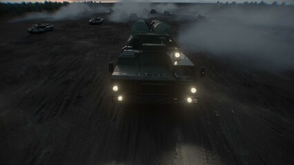 Russian air defense system. Military base.3d rendering.