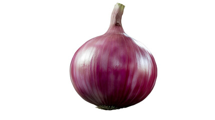 A vibrant red onion glistening with freshness promises bold flavor for culinary delights on transparent background