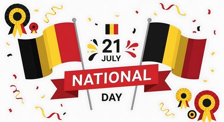 Celebrating Belgium's National Day on July 21st with Flags and Ribbons
