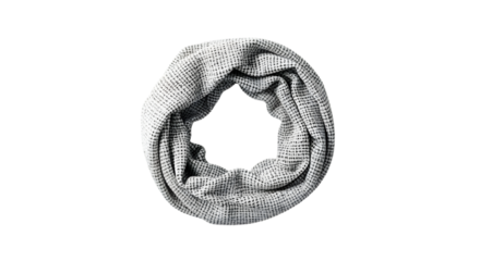 Black and White Mesh Ring in Circular Shape on Transparent Background