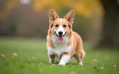 Welsh Corgi Pembroke dog posing for cameras. High quality