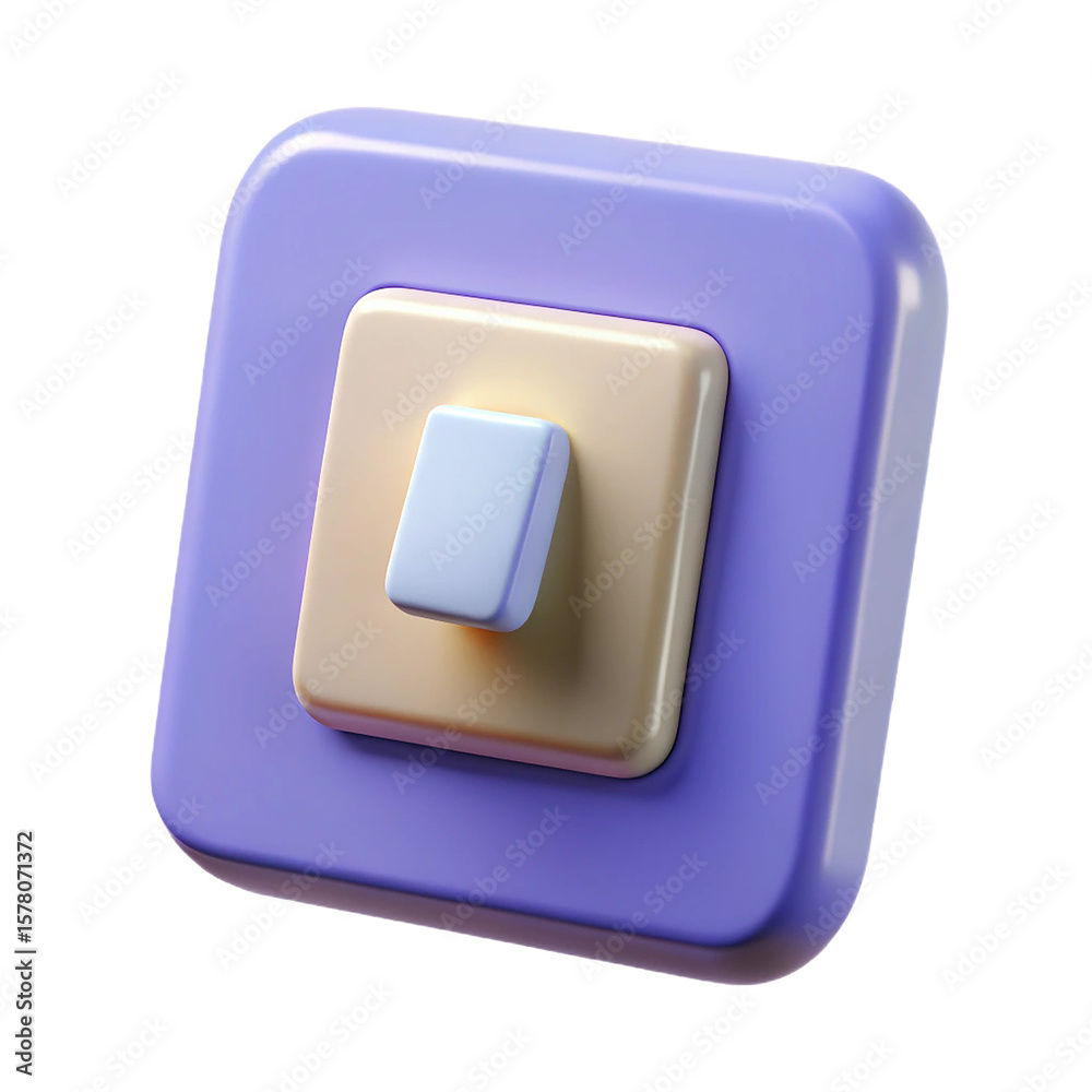 Fototapete 3d rendered abstract geometric shape with rounded corners isolated on white background