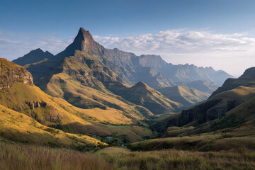 Fototapeta premium discover majestic mountains of africa where mysterious peaks rise above diverse landscapes