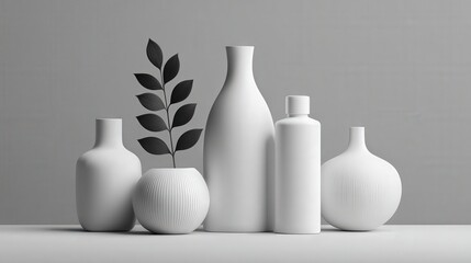 Elegant arrangement of basic shapes showcasing product forms.
