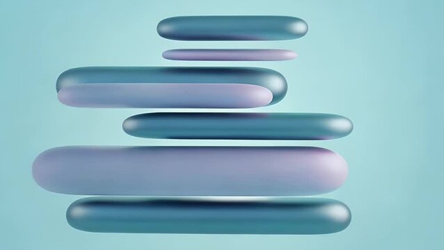 Floating rounded bars on a pale blue background