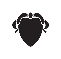 Simple black silhouette of an ornate shield.