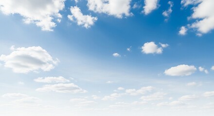Fototapeta premium The sky is blue with white clouds floating in the air