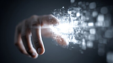 Hand Touching Digital Data Display Technology