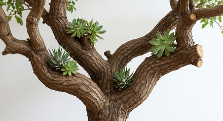 Fototapeta premium Minimalist Succulent, White Background Succulent, Realistic Succulent Plant, Clean Succulent Photography, Succulent in Ceramic Pot, Succulent Close-Up, Modern Succulent Decor, Elegant Plant Image, Sto