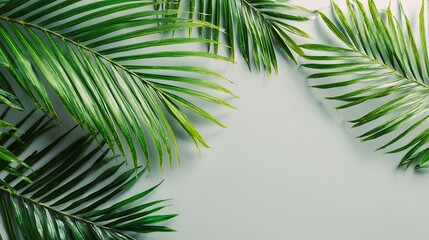 Palm Leaves Arranged on Background for Summer Theme Designs