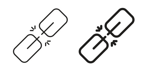 Broken link icon vector design, perfect for website ui designs