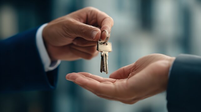 Real Estate Agent Gives House Keys to New Homeowner

