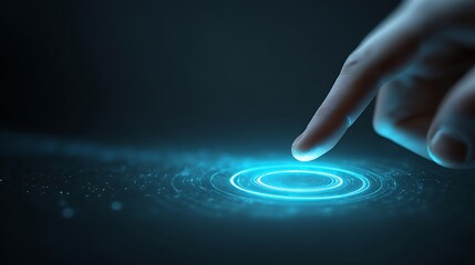 Finger Touching Glowing Circle