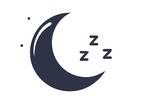 Moon's Slumber: A stylized illustration of a crescent moon resting amidst a constellation of stars, with "Z" symbols indicating deep sleep. Ideal for bedtime content and sleep products.