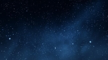 Dark Blue Night Sky with Distant Stars and Nebula