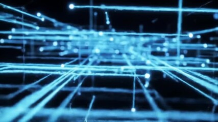 A seamless 4K ultra-realistic loop showcasing a futuristic data network plexus,  - Powered by Adobe
