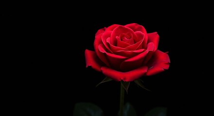 Velvet Red Rose: A Dramatic Dark Background Close-Up