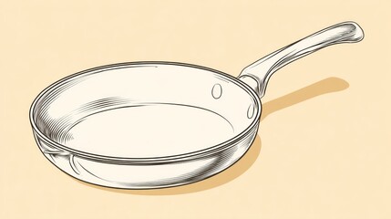 Vintage sketch of a frying pan