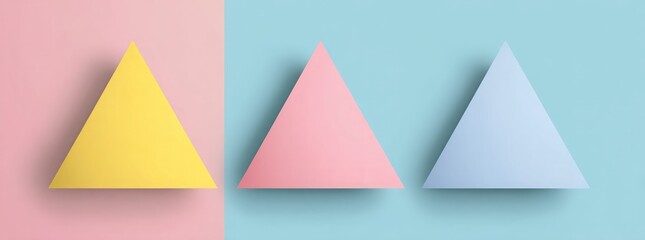 Pastel Triangles on Pink and Blue Background