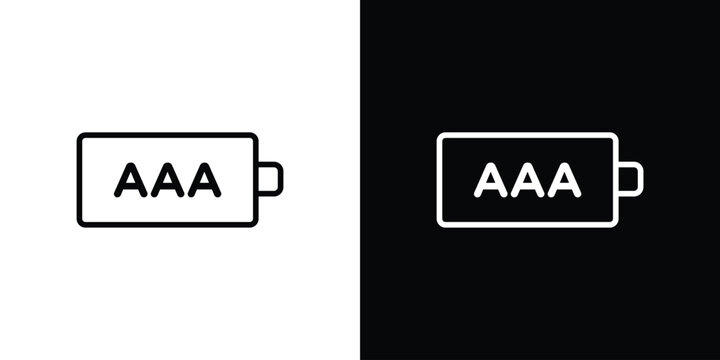 AAA battery icon illustration symbol or logo collection.