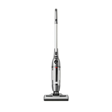 Cordless upright stick vacuum cleaner isolated on a transparent background