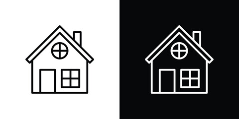 Chalet icon illustration symbol or logo collection.