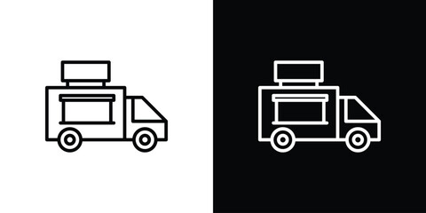 Food truck icon illustration symbol or logo collection.
