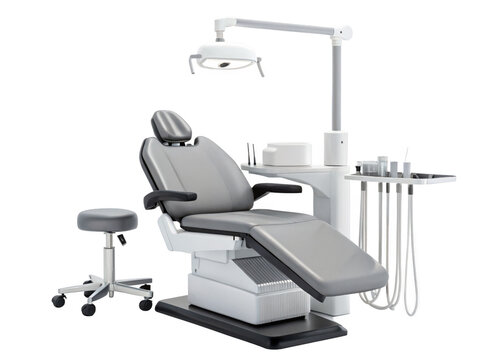 Dentist chair rendered isolated on a transparent background