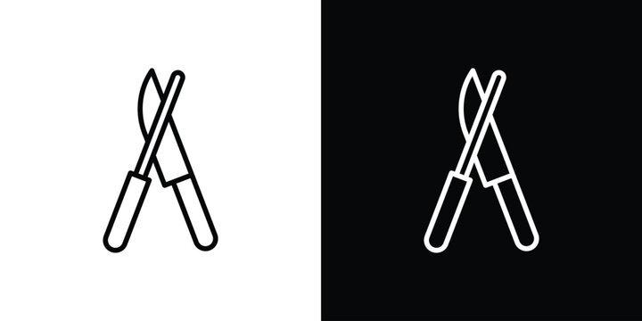 Knife sharpener icon illustration symbol or logo collection.