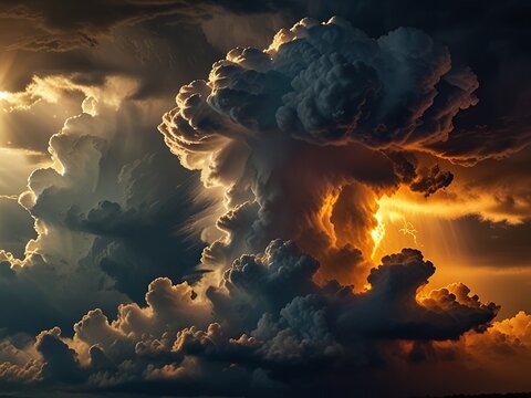 cinematic sky cloud lightnig illustration background