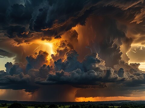 cinematic sky cloud lightnig illustration background