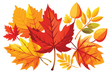 Obraz premium Vibrant Autumn Leaves Collection for Fall Designs