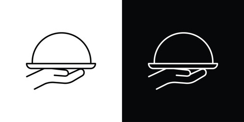 Restaurant Tray icon illustration symbol or logo collection.